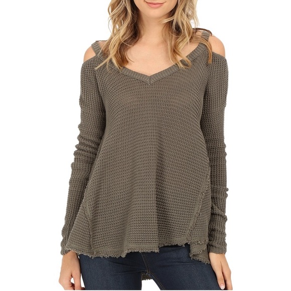 Free People Cold Shoulder Sweater - Picture 1 of 4